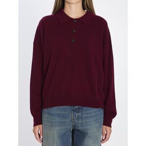 ALLUDE Women's Cashmere Blend Polo Sweater Women BORDEAUX T-Shirts & Tops